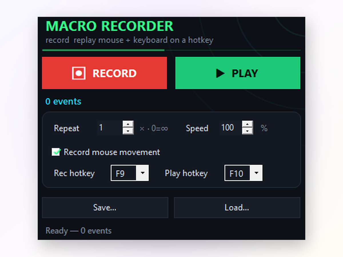 Macro Recorder window